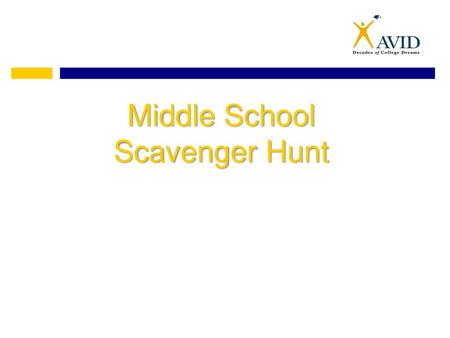 Middle School Scavenger Hunt