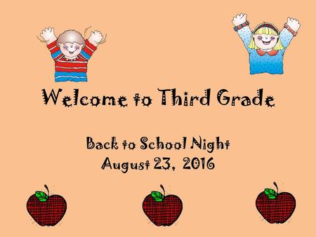 Back to School Night August 23, 2016