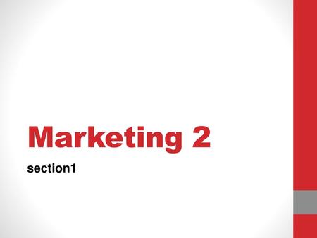 Marketing 2 section1.