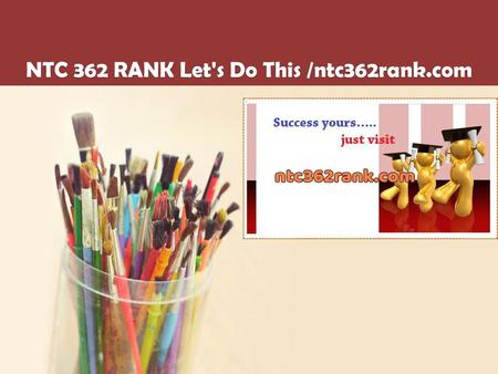 NTC 362 RANK Let's Do This /ntc362rank.com