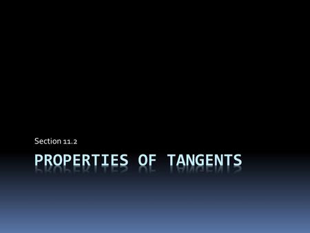 Properties of Tangents
