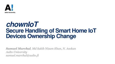 chownIoT Secure Handling of Smart Home IoT Devices Ownership Change