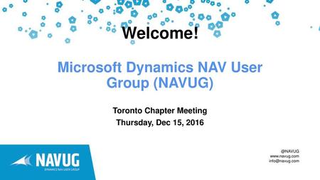 Welcome! Microsoft Dynamics NAV User Group (NAVUG)