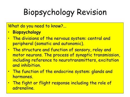 Biopsychology Revision