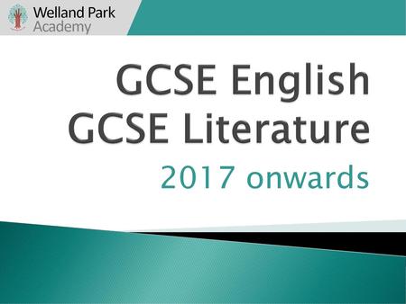 GCSE English GCSE Literature