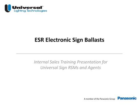 ESR Electronic Sign Ballasts