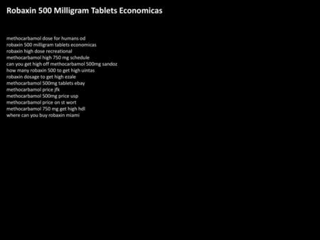 Robaxin 500 Milligram Tablets Economicas