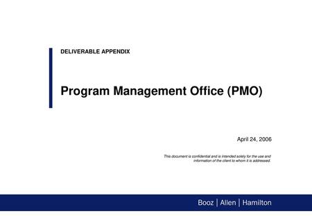 Program Management Office (PMO) Design