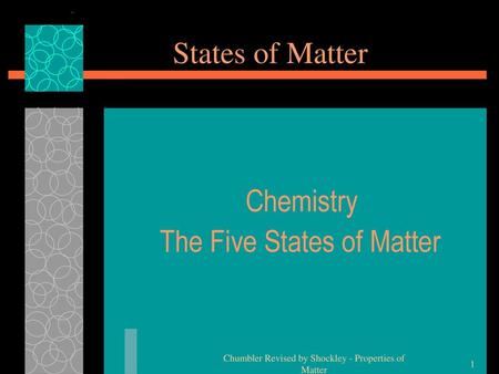 Chemistry The Five States of Matter