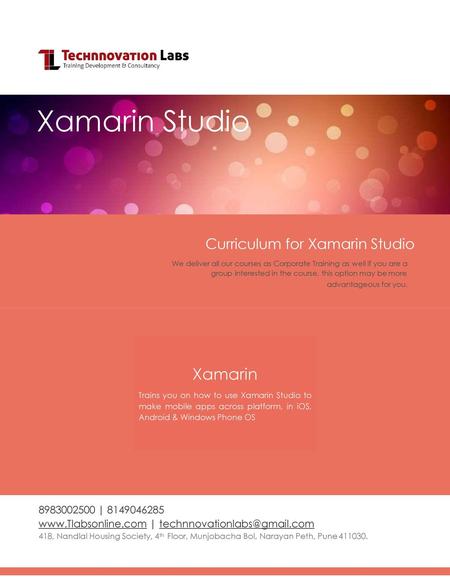 Xamarin Studio Xamarin Curriculum for Xamarin Studio