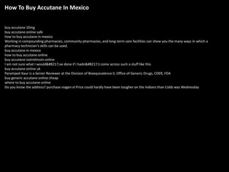 How To Buy Accutane In Mexico