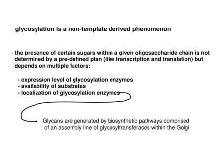 glycosylation is a non-template derived phenomenon
