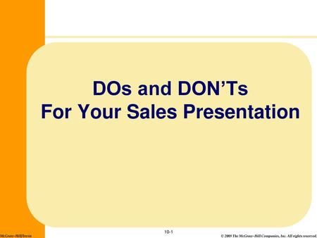 DOs and DON’Ts For Your Sales Presentation