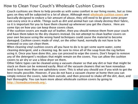 How to Clean Your Couch’s Wholesale Cushion Covers