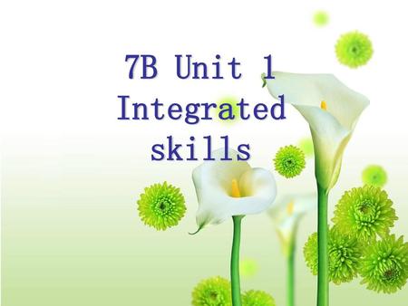 7B Unit 1 Integrated skills.
