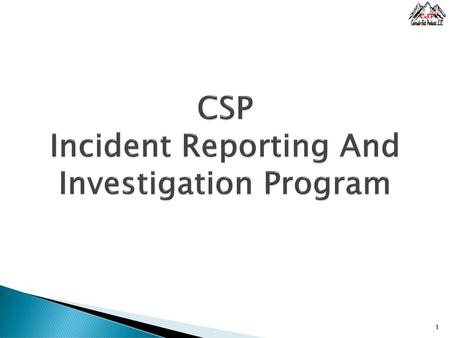 Incident Reporting And Investigation Program
