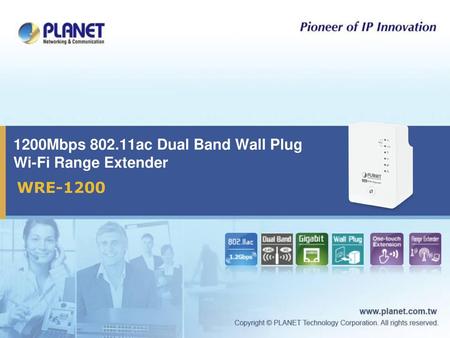 1200Mbps ac Dual Band Wall Plug Wi-Fi Range Extender