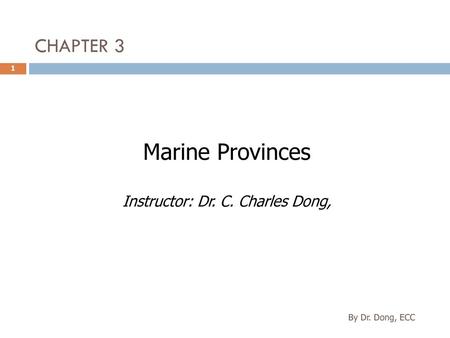 Instructor: Dr. C. Charles Dong,