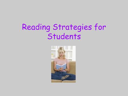 Reading Strategies for Students