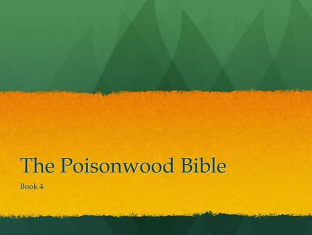 The Poisonwood Bible Book 4