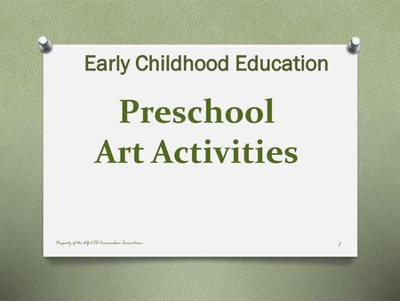 Preschool Art Activities