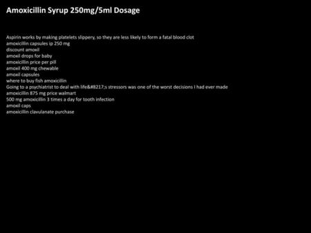 Amoxicillin Syrup 250mg/5ml Dosage