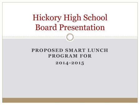 Hickory High School Board Presentation