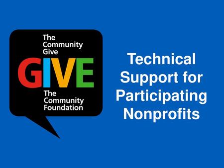 Technical Support for Participating Nonprofits