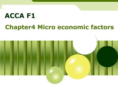 Chapter4 Micro economic factors