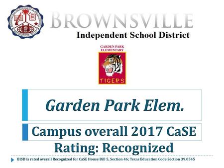 Campus overall 2017 CaSE Rating: Recognized
