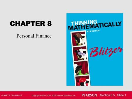 CHAPTER 8 Personal Finance.