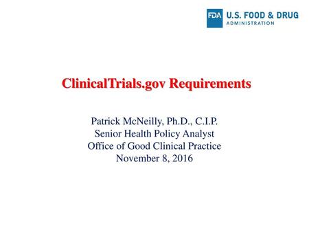 ClinicalTrials.gov Requirements