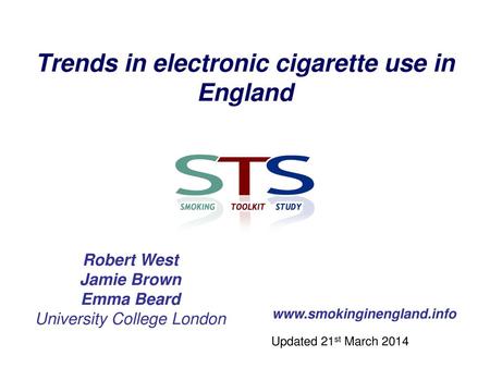 Trends in electronic cigarette use in England