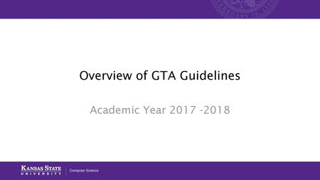 Overview of GTA Guidelines