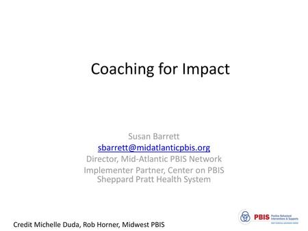 Coaching for Impact Susan Barrett