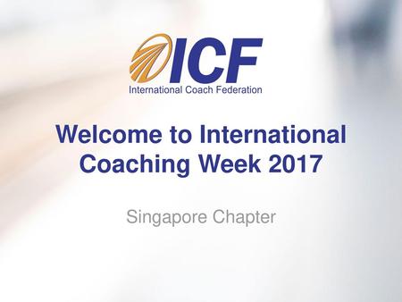 Welcome to International Coaching Week 2017
