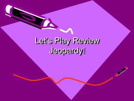 Let’s Play Review Jeopardy!