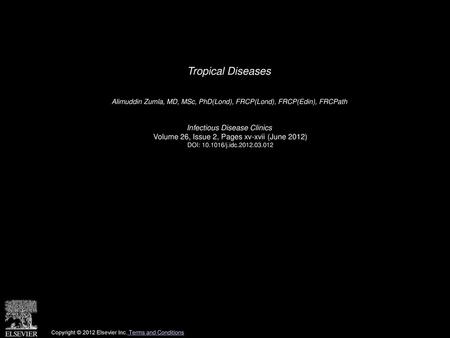 Tropical Diseases Infectious Disease Clinics