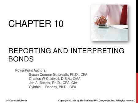Reporting and interpreting Bonds