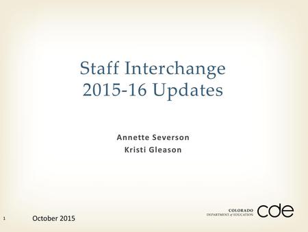 Staff Interchange Updates