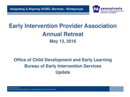 Early Intervention Provider Association Annual Retreat