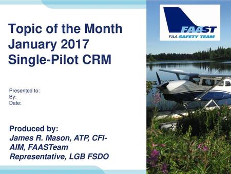 Topic of the Month January 2017 Single-Pilot CRM