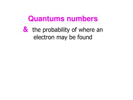 Quantums numbers & the probability of where an electron may be found