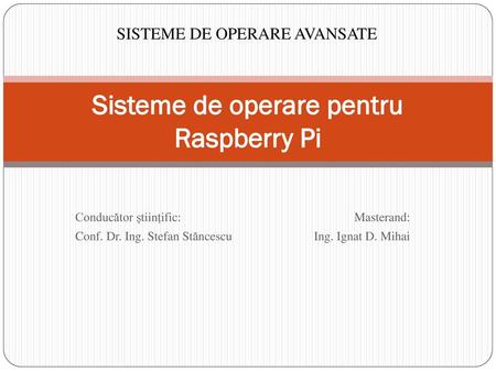 Sisteme de operare pentru Raspberry Pi