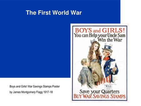 The First World War Boys and Girls! War Savings Stamps Poster