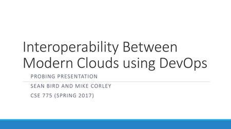 Interoperability Between Modern Clouds using DevOps