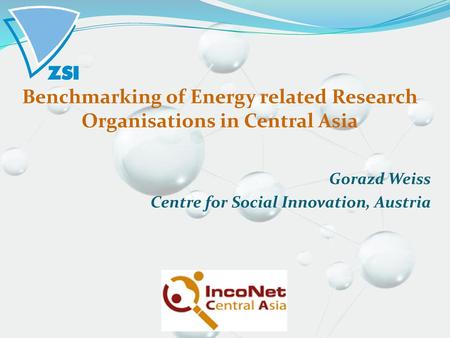 Benchmarking of Energy related Research Organisations in Central Asia