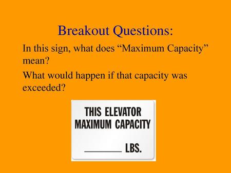 Breakout Questions: In this sign, what does “Maximum Capacity” mean?