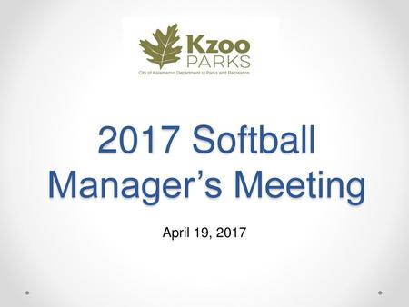 2017 Softball Manager’s Meeting