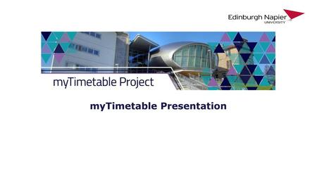 myTimetable Presentation